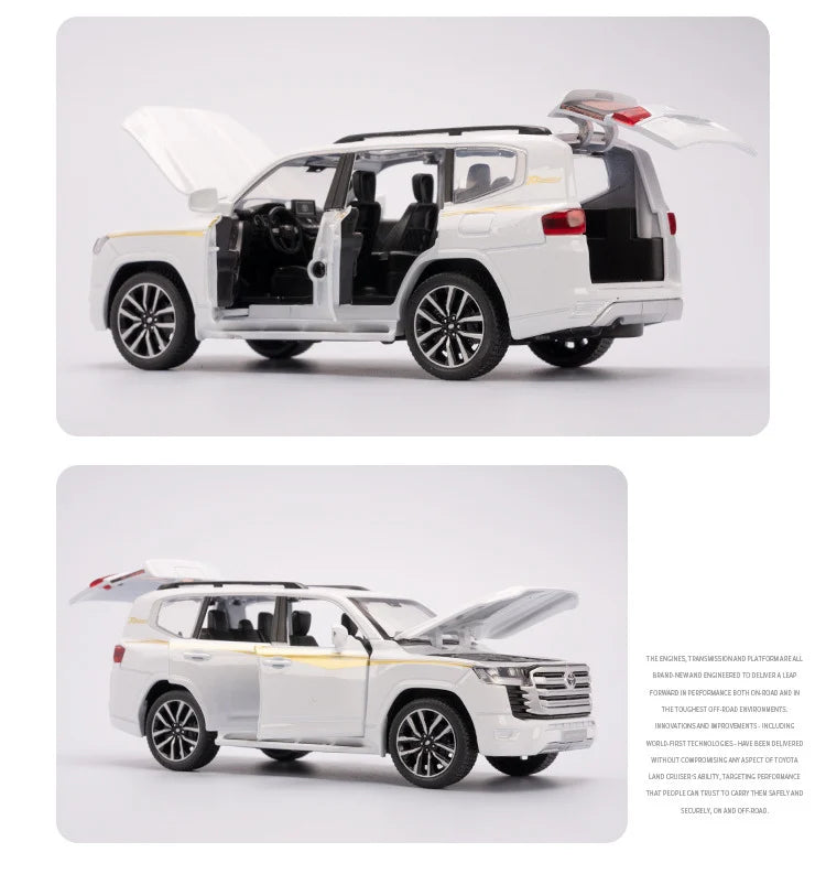 1/32 Toyota Land Cruiser LC300 Prado SUV Alloy Car Model Diecast Metal Toy Off-road Vehicles Car Model Sound and Light Kids Gift