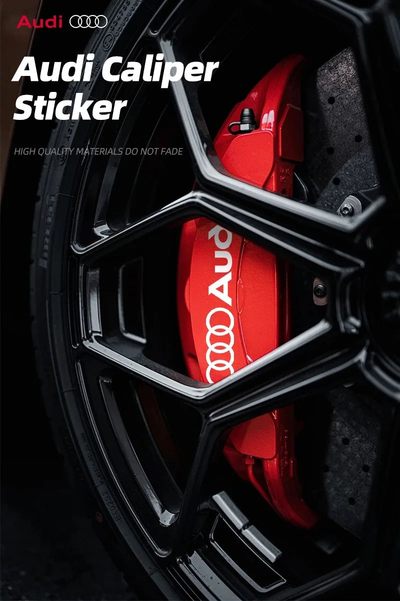 6pcs Car Caliper Sticker for Audi Sport Sline S3 A3 B5 B6 B7 B8 B9 8P 8V 8L A5 A4 C6 C5 A1 A6 A7 A8 Auto Logo Tire Brake Decals