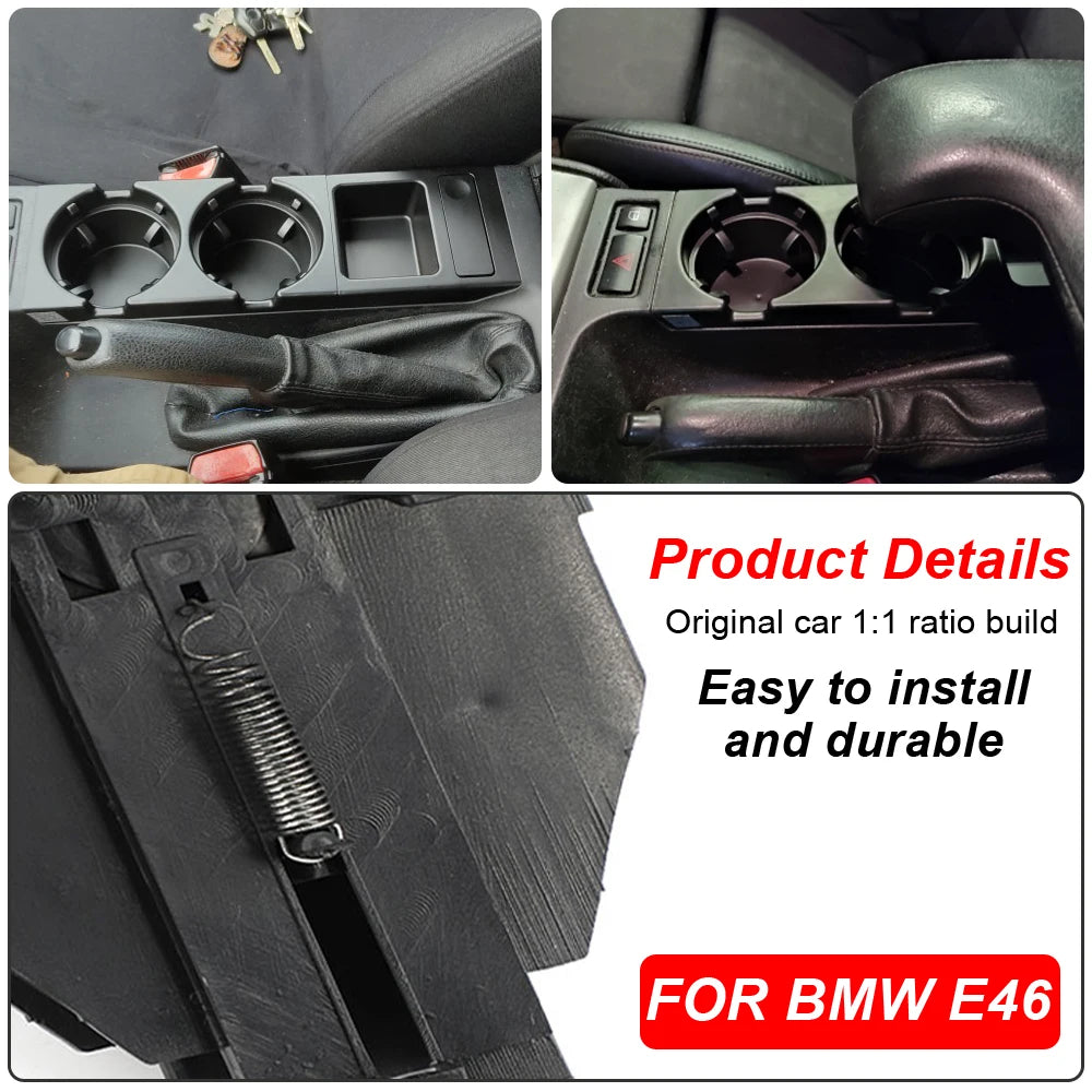 New Double Hole Car Styling Front Center Console Storage Box Coin + Cup Holder For Bmw 3 Series E46 323i 318I 98-06 51168217953