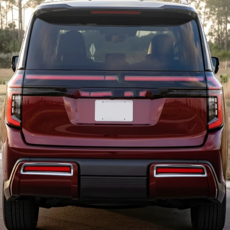 For Nissan Armada Y63 2025 2026 ABS Chrome Rear Back Fog Lights Lamp Cover Trim Bumper Reflector CAR Accessories