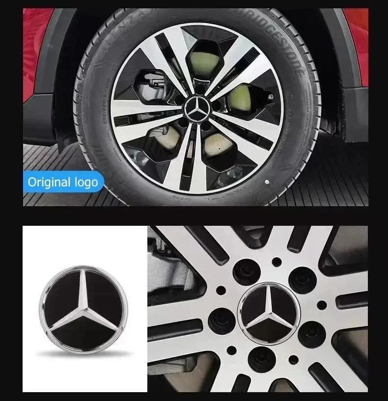 4 Pieces/Set Mercedes Benz AMG Wheel Center Hub Caps 75mm Diameter with Embossed Benz Emblem Tire Rim Covers for W203 W206 W220