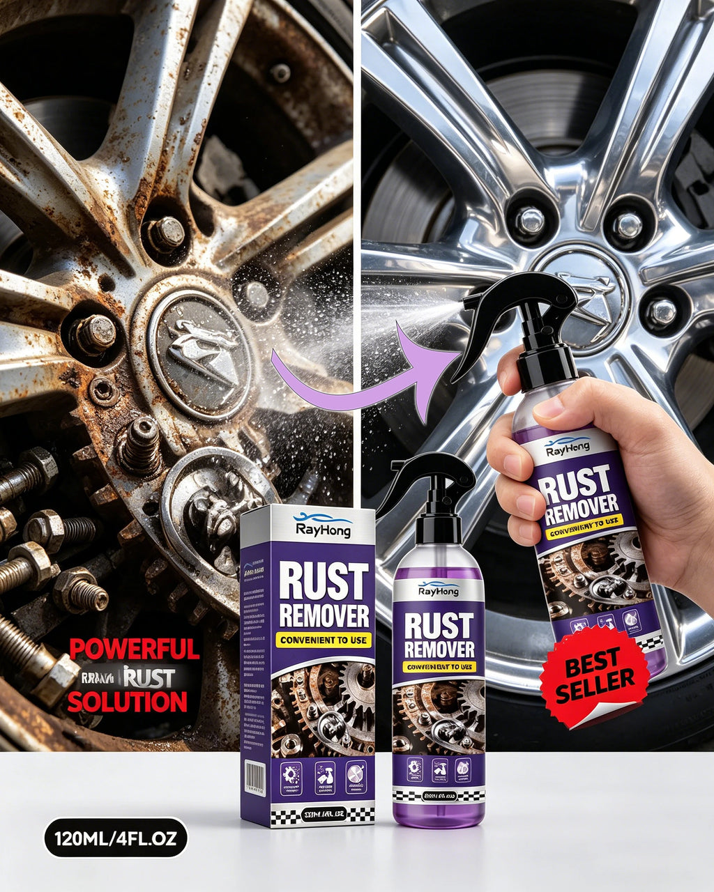 2026 NEW Long Lasting Anti-Rust Spray For Car Metal Surfaces Effective Rust Removal Agent For Wheels Brake Drums Tools 1-22