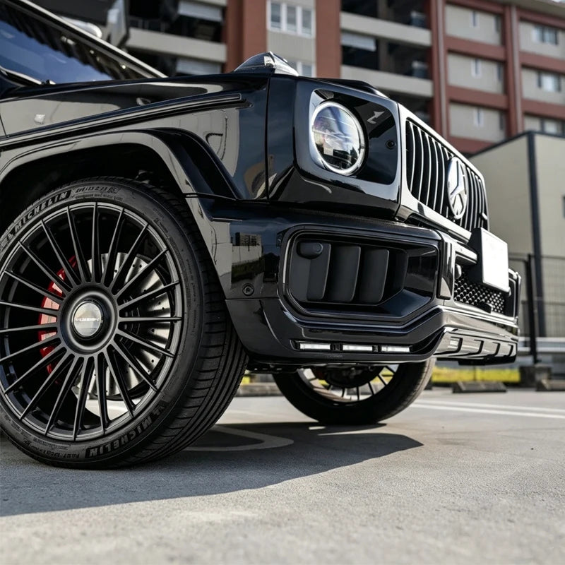 B  style dry carbon fiber front lip suitable for Mercedes G-Class sedan W465 G63 AMG G500 G350 G550 2024-206, 1:1 high-quali