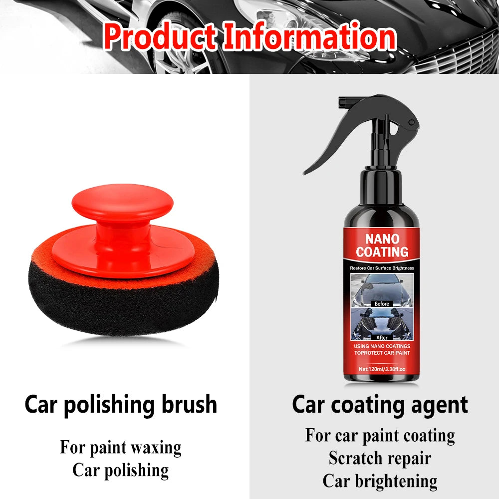 Graphene Nano Ceramic Car Coating Kit - Universal Professional Car Beauty, High Gloss Car Paint Protection, Long-Lasting Gloss