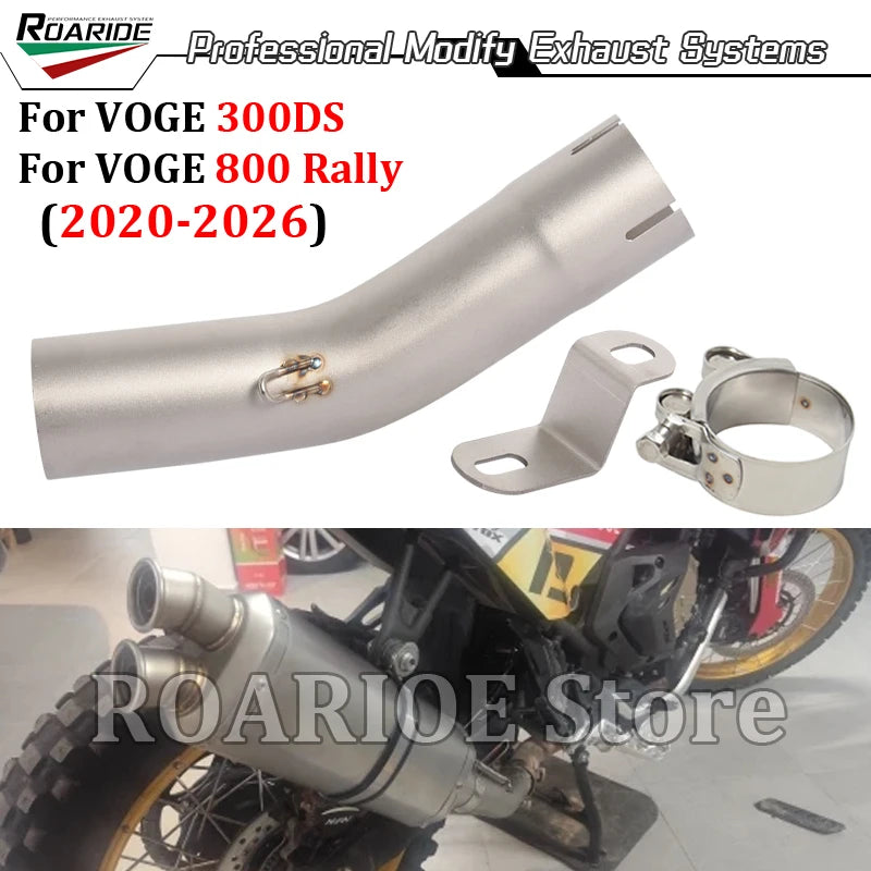 Slip On For VOGE 300DS 800 Rally 2020 - 2025 2026 Motorcycle Exhaust Modify Middle Link Pipe Connect 51MM Muffler Esacpe GP Moto