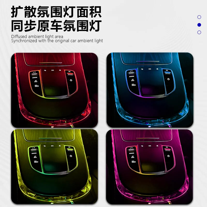 Crystal Ambient Light Frame Trim Strip For Mercedes-Benz W213 E Class E200 Coupe E260 E300L Center Console Atmosphere Lamp Inter