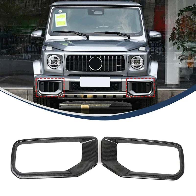 Real Carbon Fiber Car Front Bumper Both Sides Air Intake Frame Trim For Mercedes Benz G Class W463 W465 G63 2025 Car Accessories