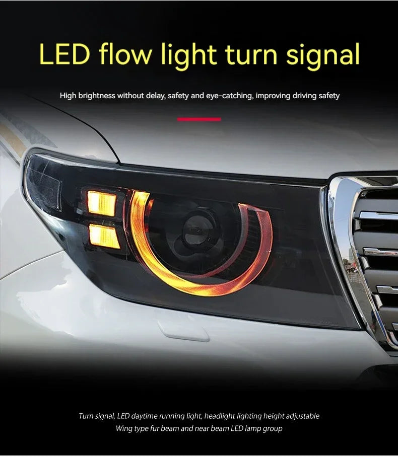FT Car Lights For Toyota Land Cruiser LC200 2007-2015 LED Projetor Headlamp Daytime Running Light Automotive Accessories