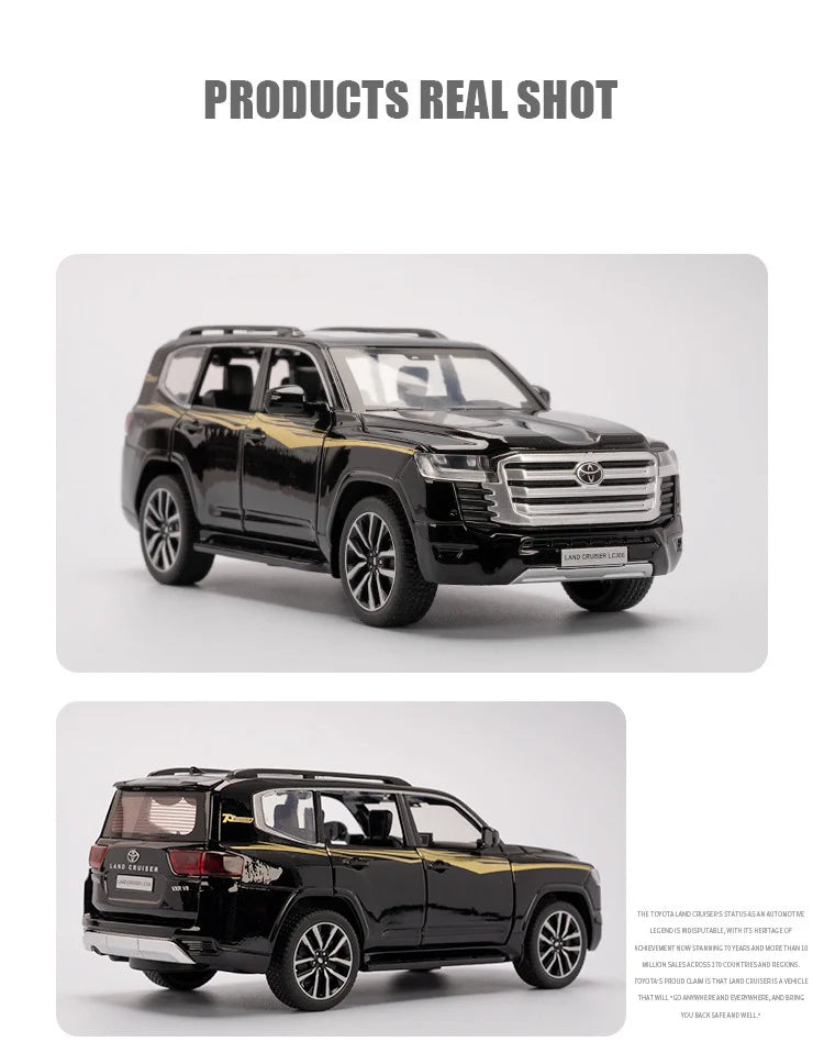 1/32 Toyota Land Cruiser LC300 Prado SUV Alloy Car Model Diecast Metal Toy Off-road Vehicles Car Model Sound and Light Kids Gift