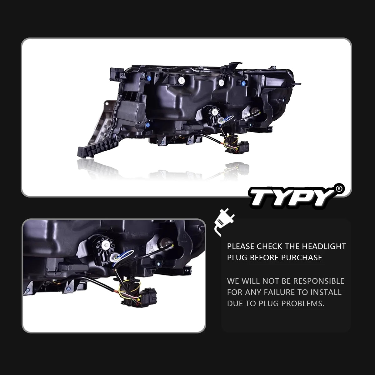 Car For Toyota Land Cruiser Headlight 2016-2021 Upgrade Modified to New DRL Dynamic Turn Signal LED Headlight Auto Accessories