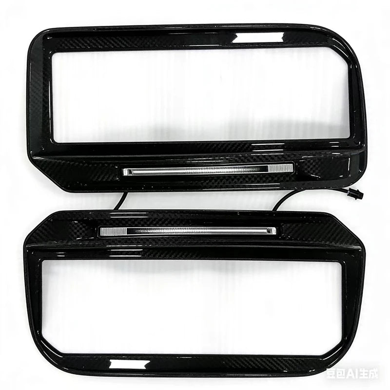 B style dry carbon Fog light cover For Mercedes-Benz W464 G-Class G63 Front Bumper Fog Vent Covers  Car Trim with LED