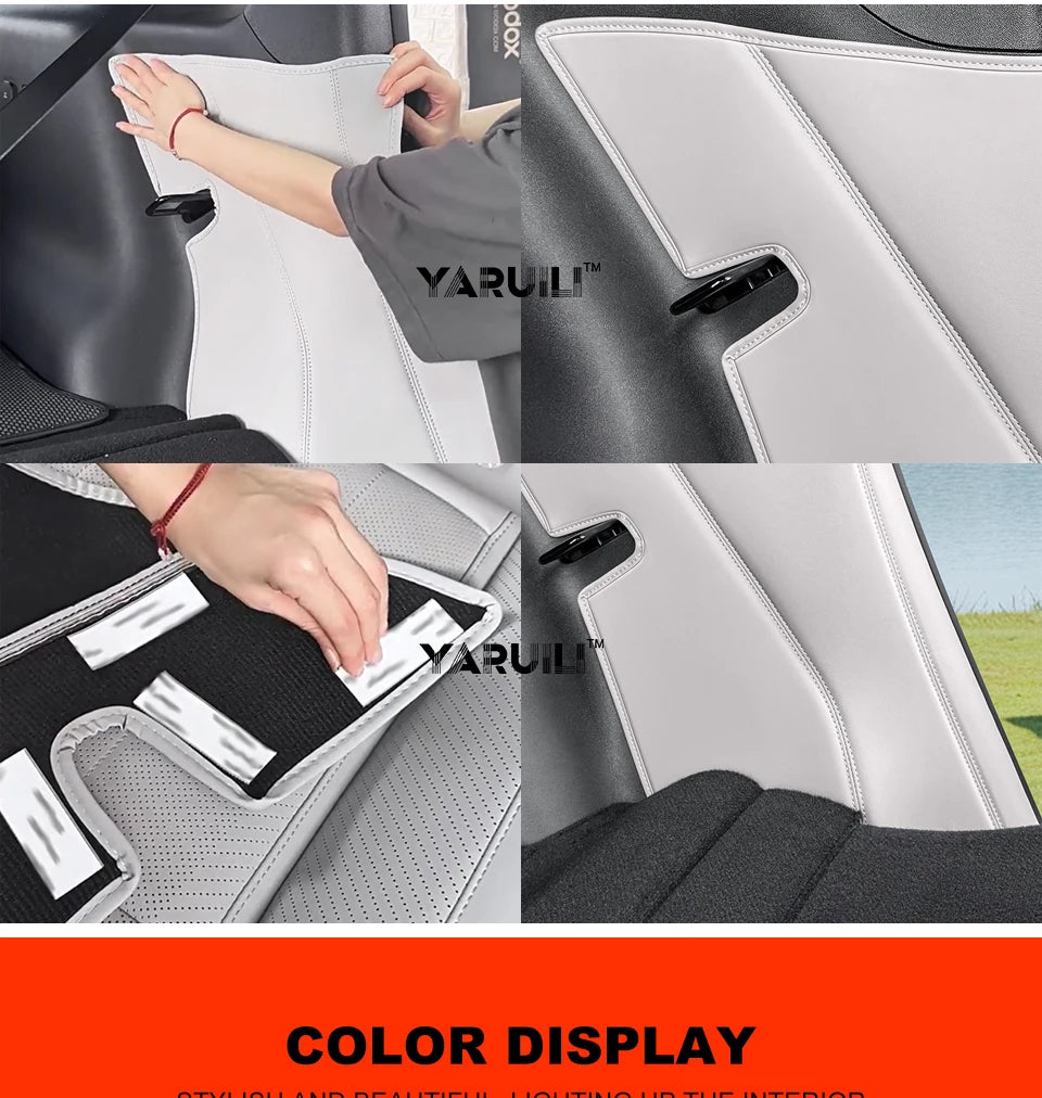 For Byd Leopard 7 2025 2026 Leather Car C Pillar Anti-kick Protective Mat Seat Belt Pad Rear Door Cover Strip