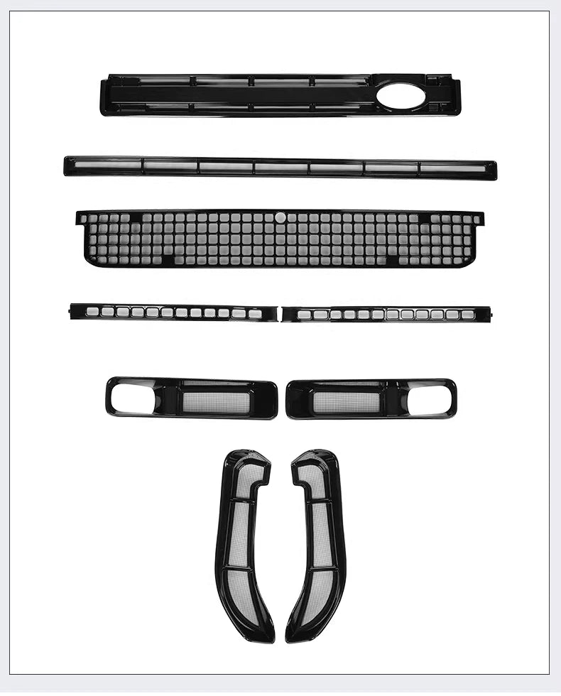 9-piece For Land Rover Defender 90 110 130 Water Tank Cover Racing Grid Protective Net Condenser lossless installation Accessory