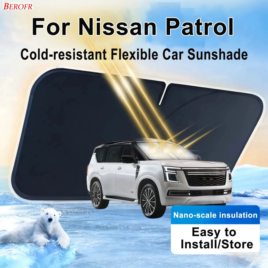 For Nissan Patrol 2021-2026 Car Windshield Sunshade Cover Front Window Sun Shade Heat Insulation Summer Auto Accessories