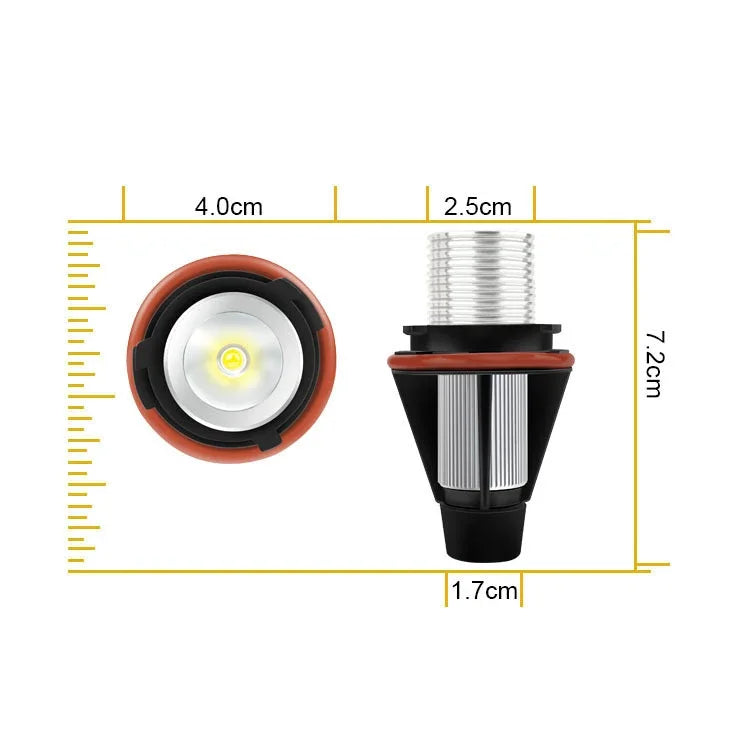 2PCS LED Angel Eyes Marker Lights Bulbs Lamp For BMW E87 E39 M5 E60 E61 E63 E64 M6 E65 E66 E83 X3 E53 X5 2000-2008 White Bright