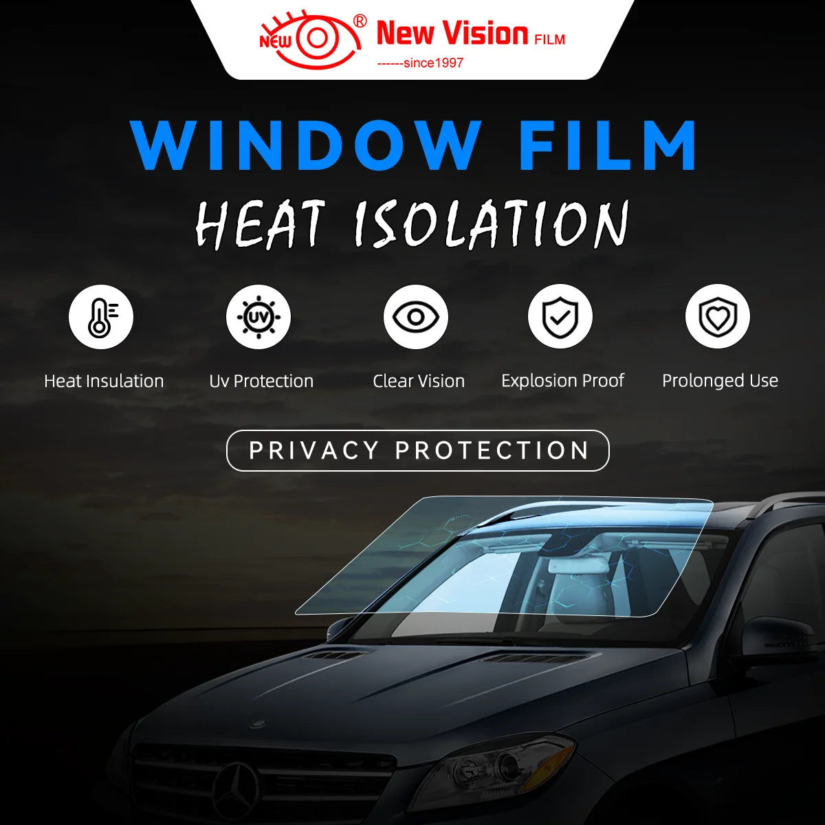 50cmX300cm IR100% Nano Ceramic Film Super Quality High Heat Resistant Car Glass Solar Tint Window Films Protective