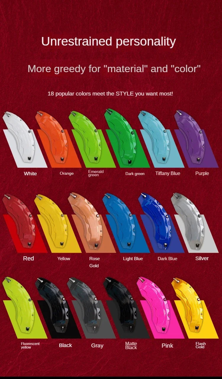 For Audi Car Brake Caliper Cover Aluminum Front Rear Fit RS SQ A1 A2 A3 A4 A5 A6 A7 A8 Q1 Q2 Q3 Q4 Q5 Q6 Q7 Q8 2009-2026