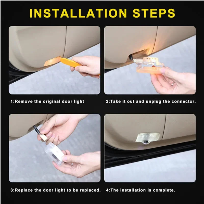 2PCS LED Door Projector Shadow Ghost Light HD Lamps For Patrol Y62 2013-2021 Auto Accessories