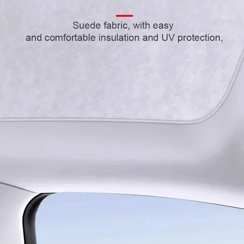 For PORSCHE Taycan 2023-Present Suede Fabric Electrostatic Adsorption Sunroof Sunshade Anti UV Heat Insulation Skylight