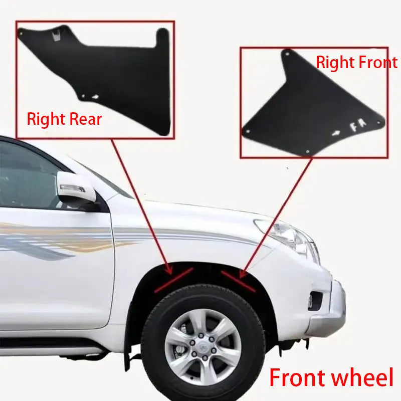 4x Front wheel Fender Seal For Toyota Prado LC150 LC120 2003-2018 Apron Fender Liner Seal Flap Splash Fender Car Accessories