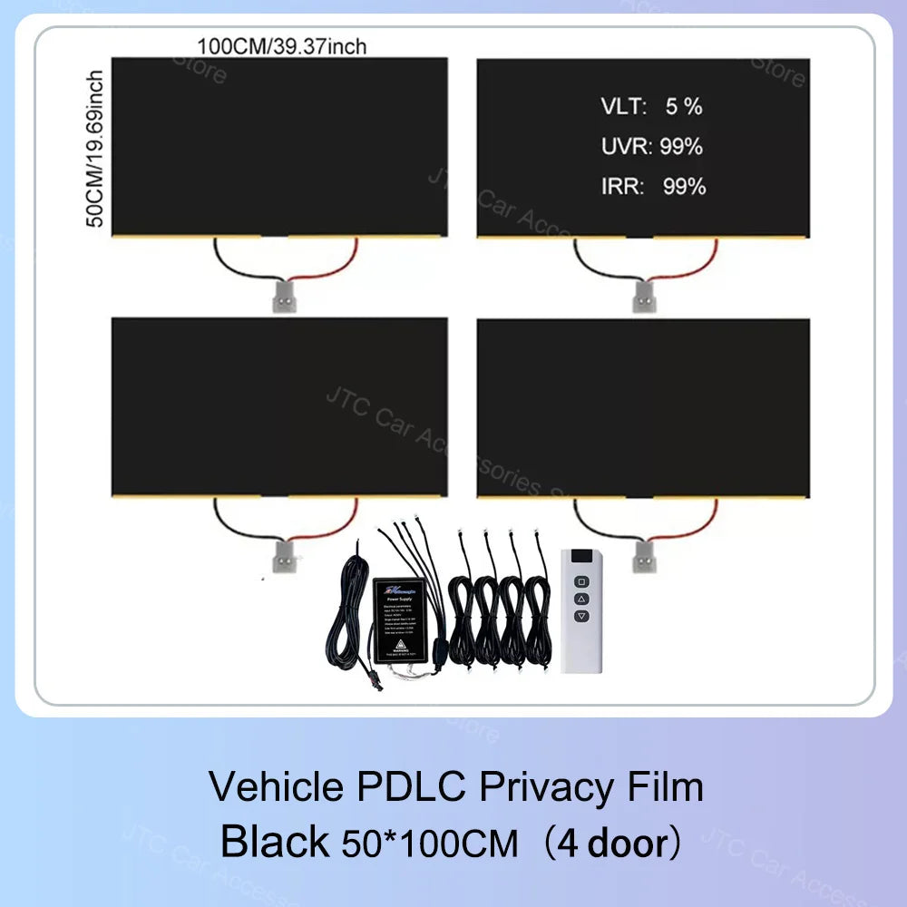 PDLC Smart Privacy Film for Electric Vehicle Windows, Electric Switchable Privacy Glass Tint, Instant Dimming Smart Window Film