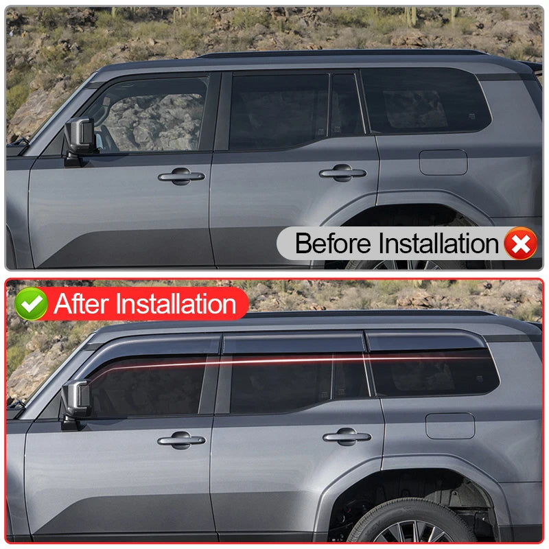 For Toyota Land Cruiser Prado LC 250 2024 2025,Lexus 550 gx Car Window Shelter from Rain Upgrade Exterior Decoration Accessories