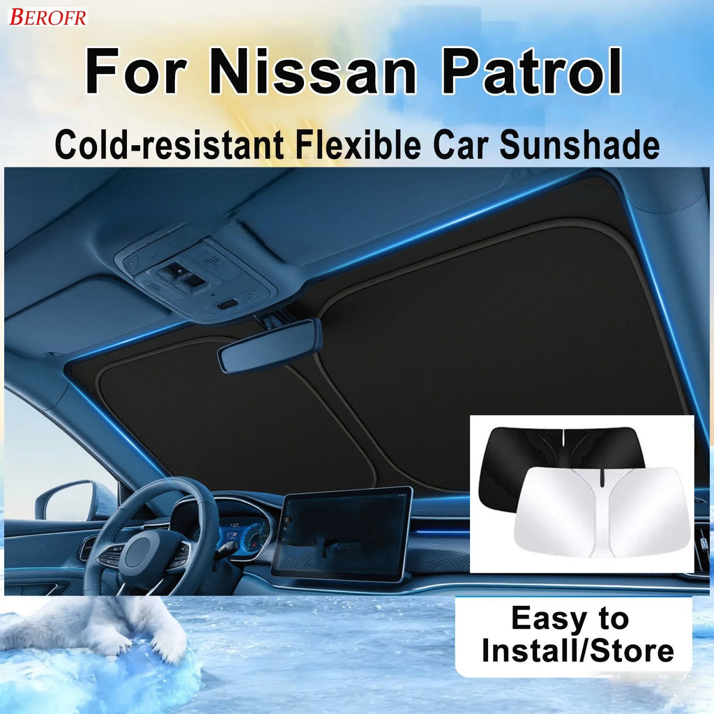 For Nissan Patrol 2021-2026 Car Windshield Sunshade Cover Front Window Sun Shade Heat Insulation Summer Auto Accessories