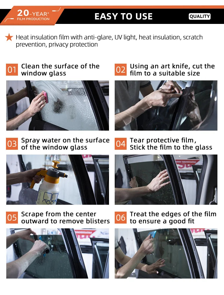 50cmX300cm IR100% Nano Ceramic Film Super Quality High Heat Resistant Car Glass Solar Tint Window Films Protective
