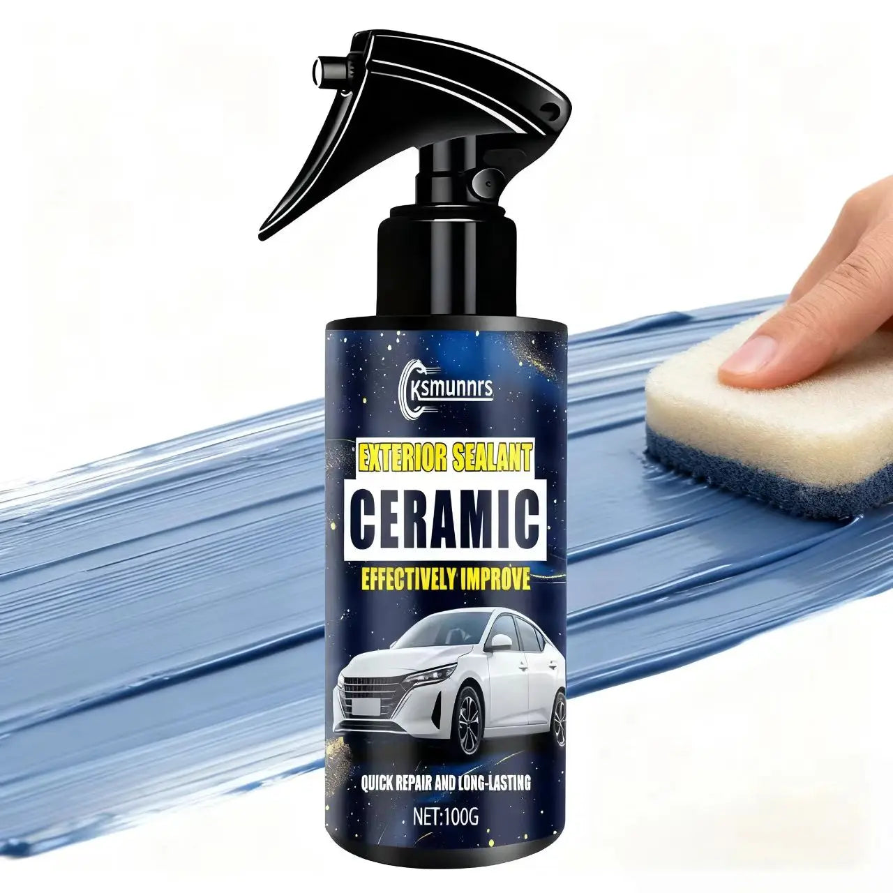 Ksmumnrs Ceramic Exterior Sealant Spray: Quick Car Paint Repair, Hydrophobic & Long-Lasting Protection, Effectively Boost Auto E