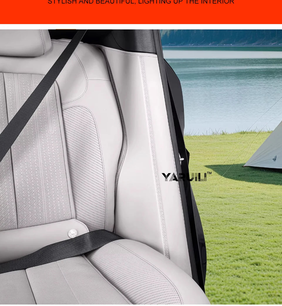 For Byd Leopard 7 2025 2026 Leather Car C Pillar Anti-kick Protective Mat Seat Belt Pad Rear Door Cover Strip