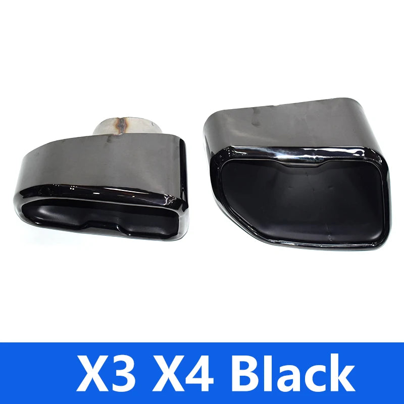 for 2018-2023 BMW X3 X4 G01 G08 G02 Exhaust Upgrade M40i Square Black Stainless Steel Muffler Tip Tailpipe Exhaust Tip