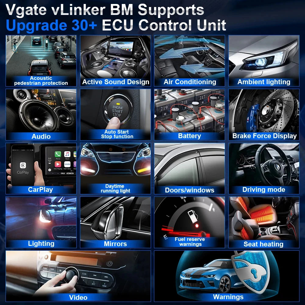 Vgate VLinker BM+ BM For BMW Scanner ELM327 BT4.0 OBD 2 Wifi OBD2 Car Diagnostic Tool ELM 327 Auto ODB2 For BMW Bimmercode