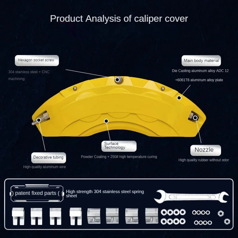 For Audi Car Brake Caliper Cover Aluminum Front Rear Fit RS SQ A1 A2 A3 A4 A5 A6 A7 A8 Q1 Q2 Q3 Q4 Q5 Q6 Q7 Q8 2009-2026