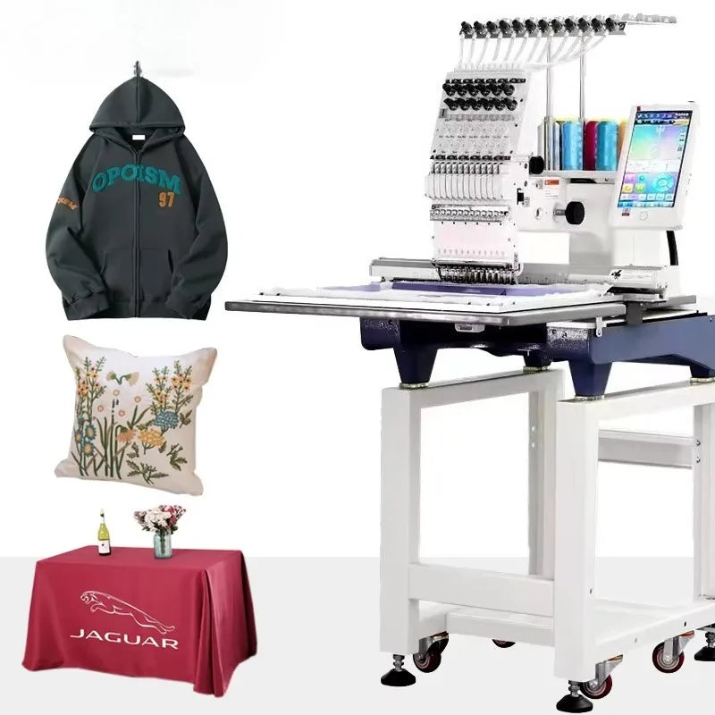 Computerized Embroidery Machine T-shirt Logo Cap Embroidery Industrial Grade Smart Motor High Speed for Home Business
