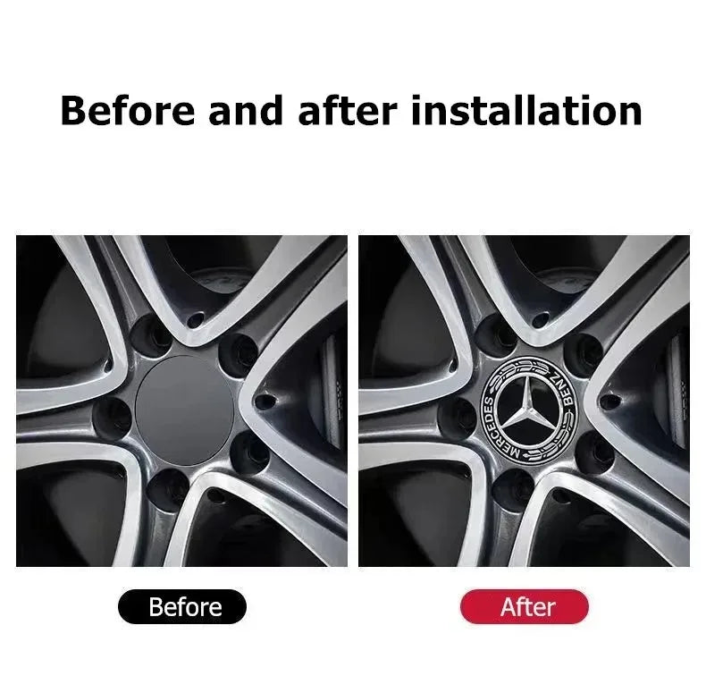 4 Pieces/Set Mercedes Benz AMG Wheel Center Hub Caps 75mm Diameter with Embossed Benz Emblem Tire Rim Covers for W203 W206 W220