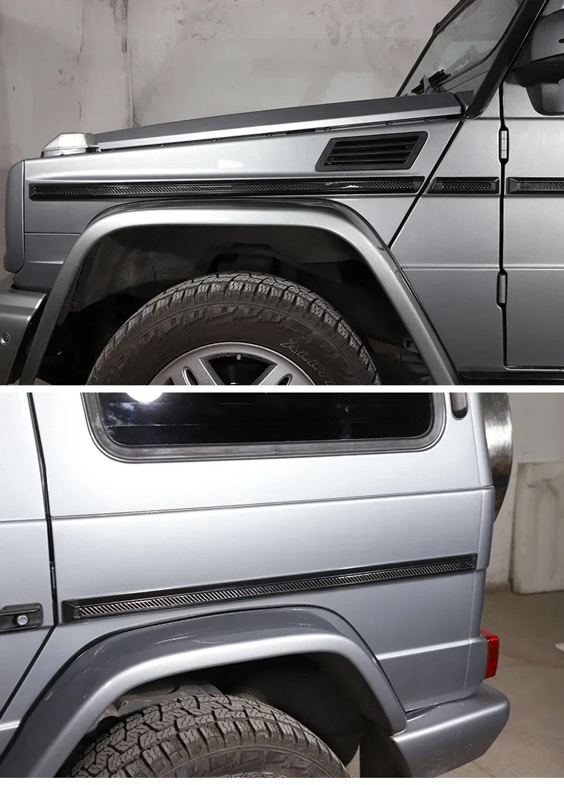 10pcs Acrylic Side Body Moulding Cover Trim Accent For Benz AMG W463 G63 G65 G500 Sticker Accessories Car Styling