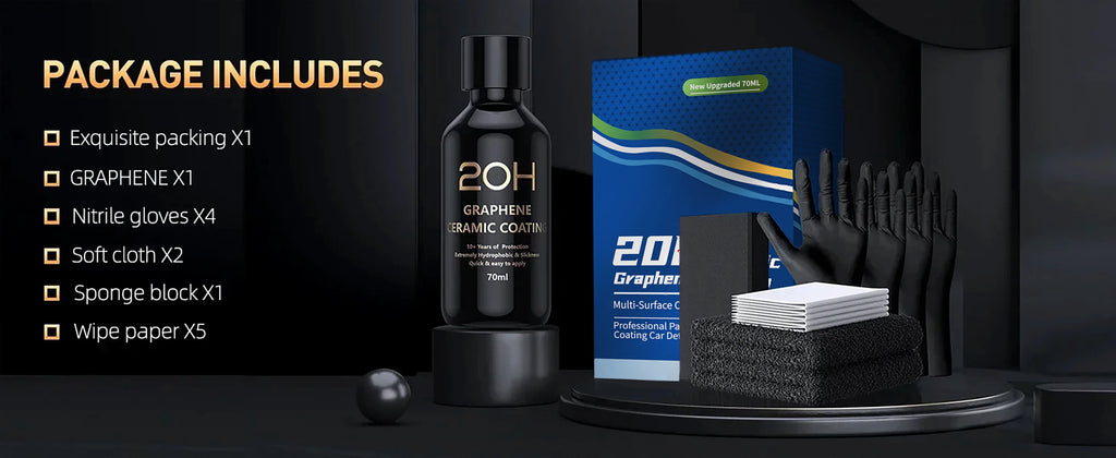 Graphene Ceramic Coating 20H/12H with Self Healing and UV Track Technology Car Detailing Professionals 10+ Years of Protection