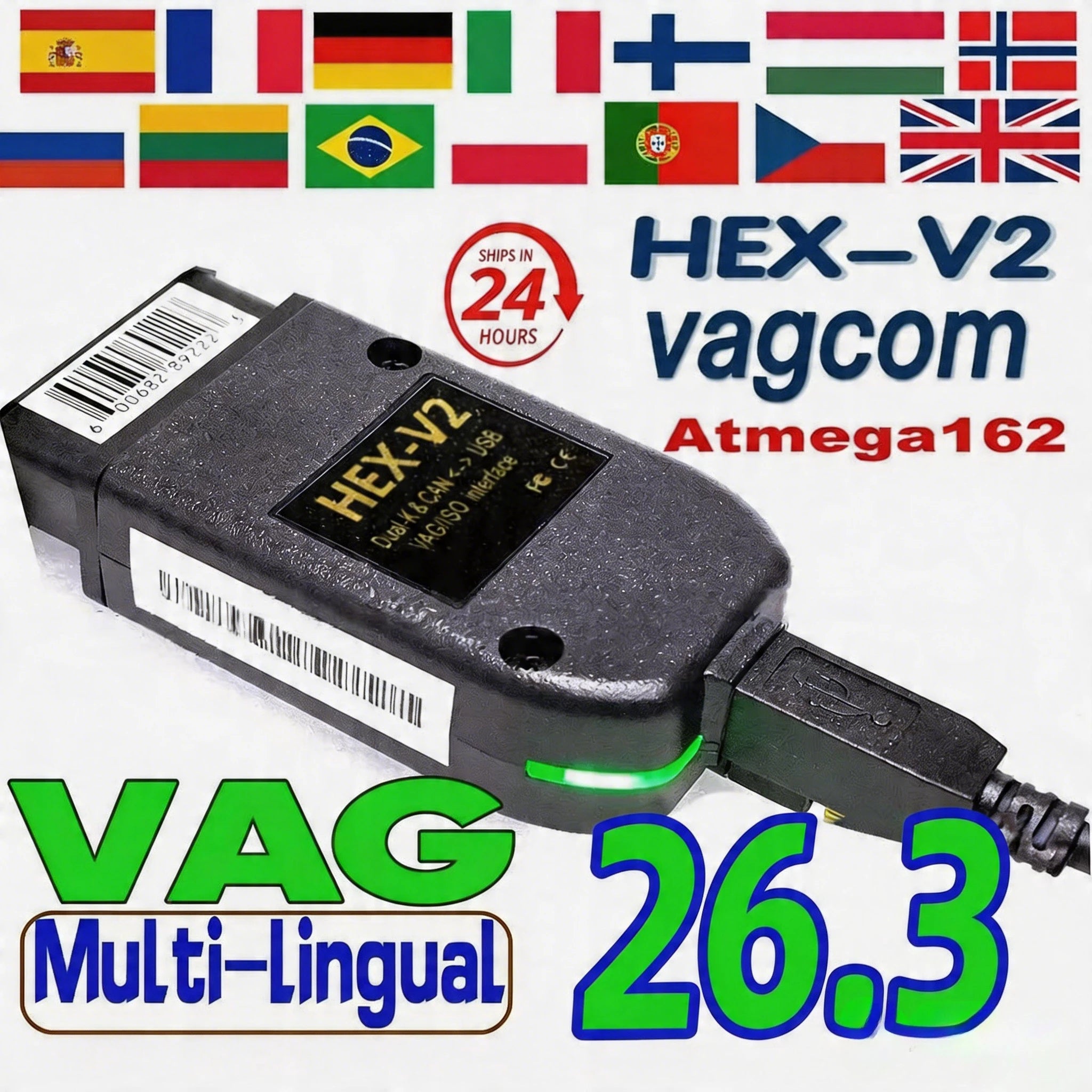 2026 VCDS VAGCOM Interface VCDSCAN HEX V2 Update 26.3 FOR VW For AUDI Skoda Seat Multi-Language Car Autocom Diagnostics Tools