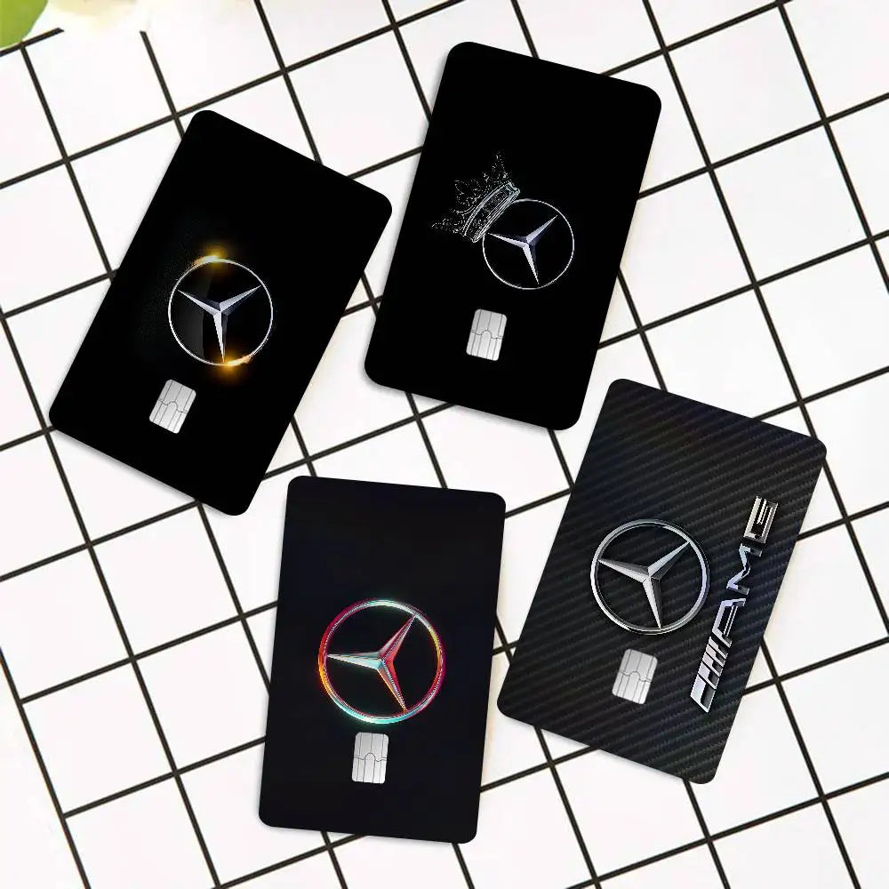 M-Mercedes-Ben-z-Backs Laser Sparkle Bank Card Stickers Universal DIY Craft Decor Accessories