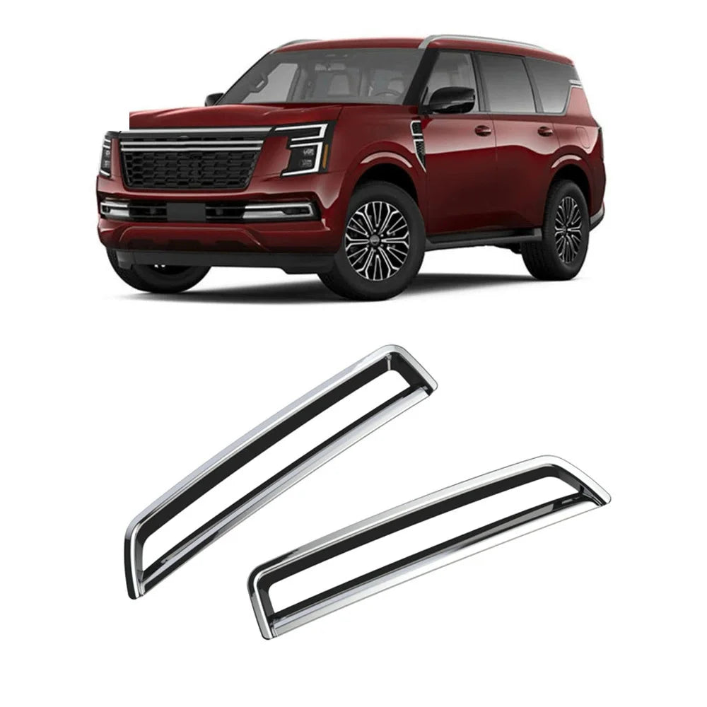 For Nissan Armada Y63 2025 2026 ABS Chrome Rear Back Fog Lights Lamp Cover Trim Bumper Reflector CAR Accessories