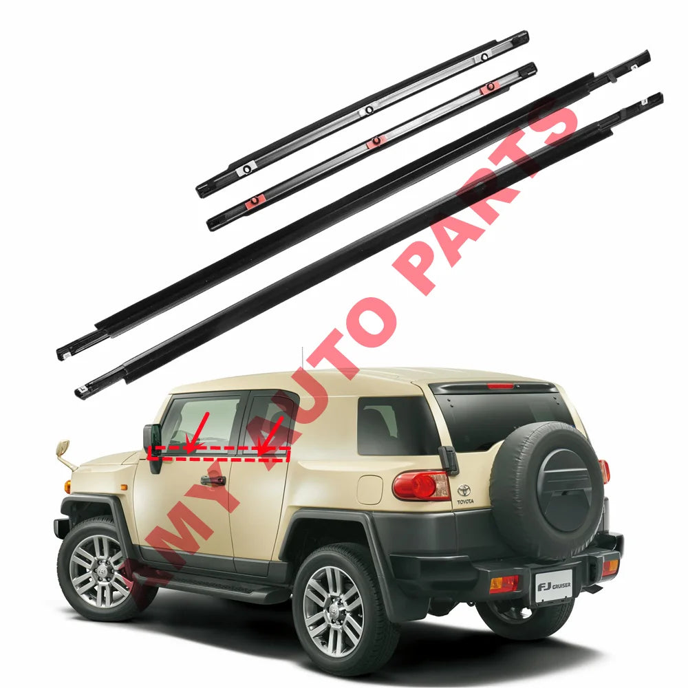 Outer Door Belt Molding Rubber Window Weatherstrip Seal Trim For Toyota FJ Cruiser 2007-2014