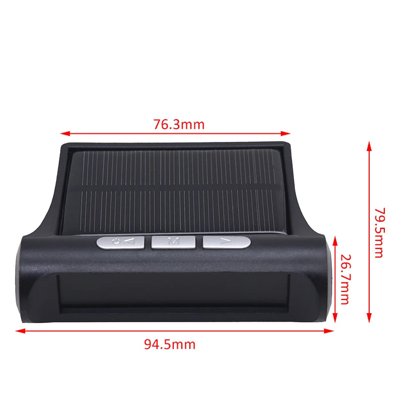 TPMS Solar Tire Pressure Sensor Car Tire Pressure Monitoring System with 4 Wheel Internal External Sensors TMPS