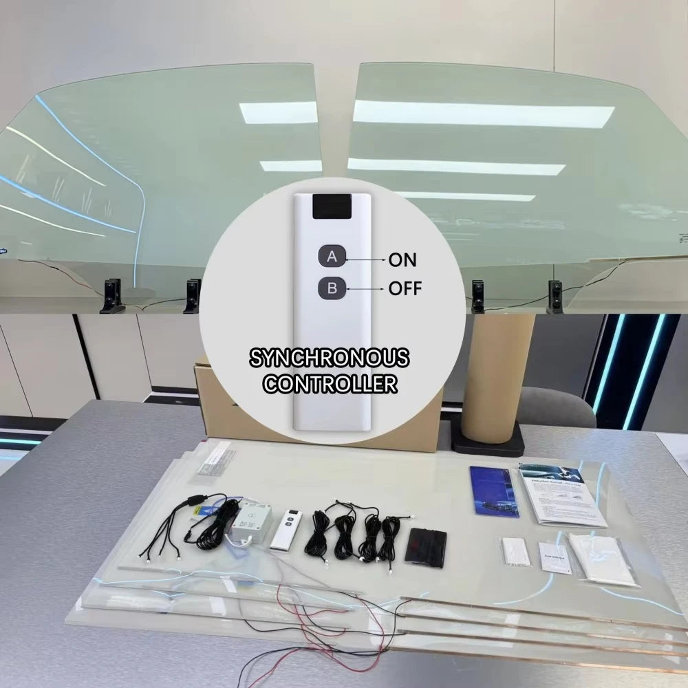 Black PDLC Film For Electric Car Windows 0.45mm With Silicone Glue - Privacy Smart Film Switchable Smart Glass Film