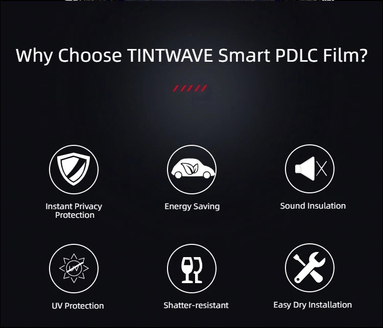 Deep Black Automotive Switchable Smart Tint Privacy Glass Dimming Car Tint With Remote Control