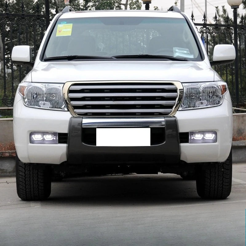 DRL for Toyota Land Cruiser LC200 2008-2011 Car Led Daytime Running Lights Dynamic Turn Signal Modified Front Bumper Fog Lamp