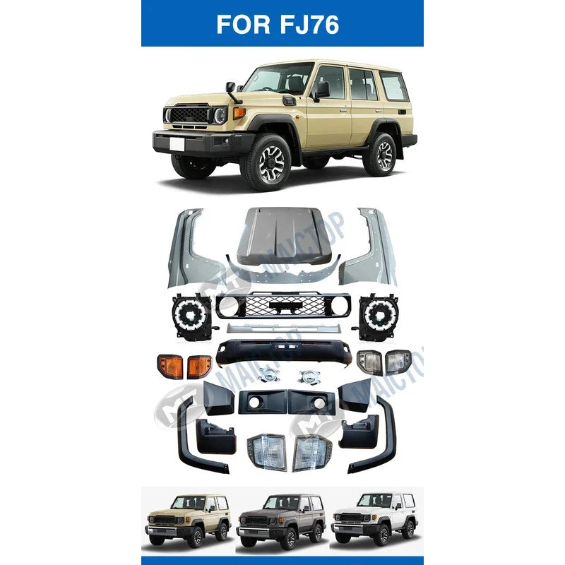 Maictop Hot Sell Auto Parts Upgr Body Kit Facelift to 2024 Model Upgr Kit for Land Cruiser 70 Series  LC79