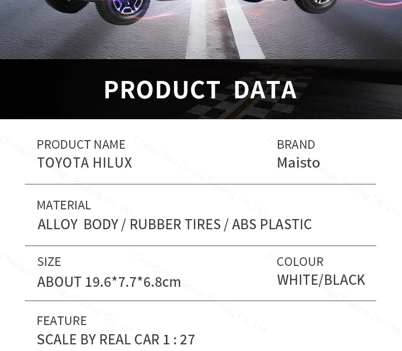 Maisto 1:27 Toyota Hilux Static Die Cast Vehicles Collectible Model Car Toys