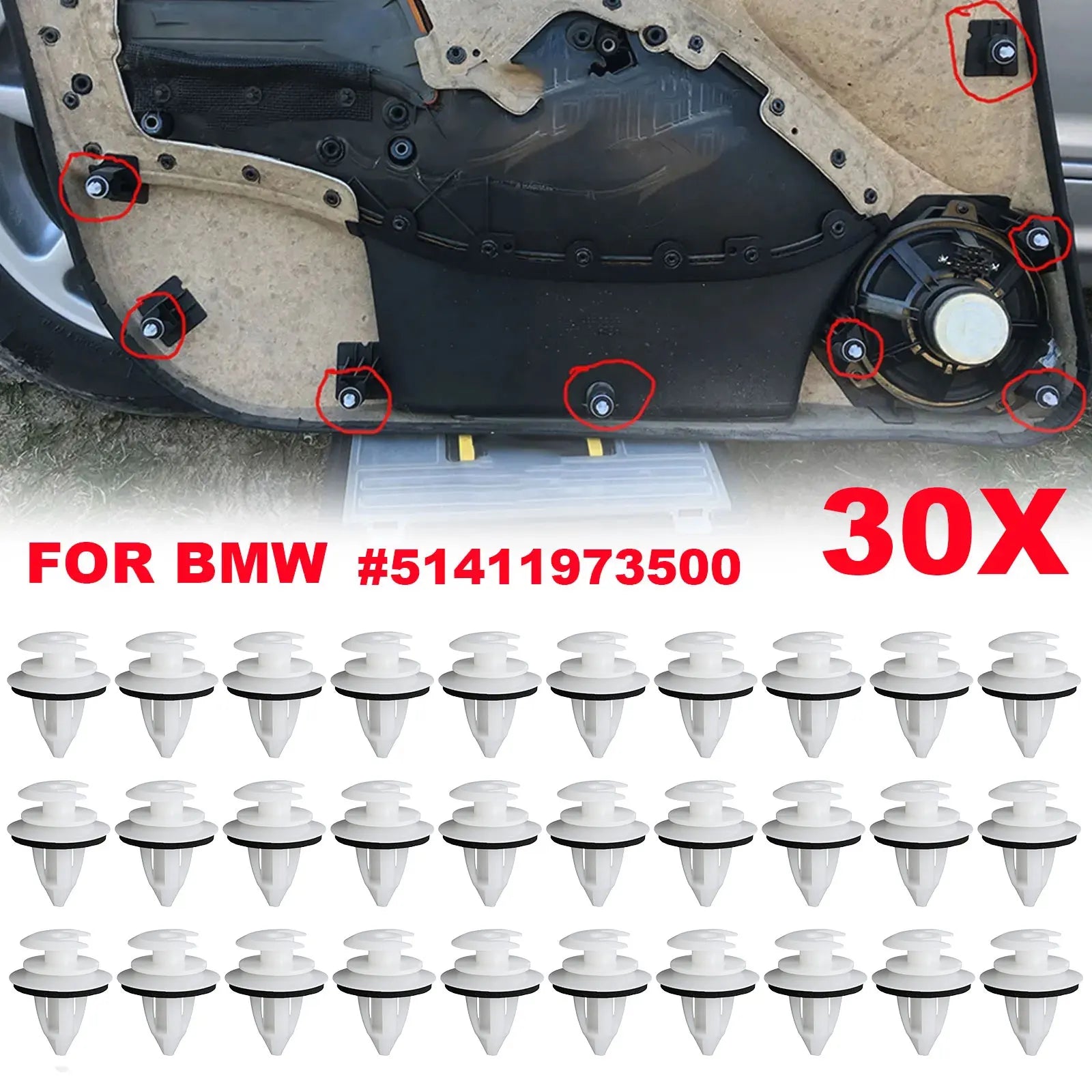 Interior Plastic Trim Clips Door Card Panel Fascia Lining Dashboard 51411973500 For BMW 3/5/7 E36 E34 E46 E38 E39 X5 M3 M5 Z3