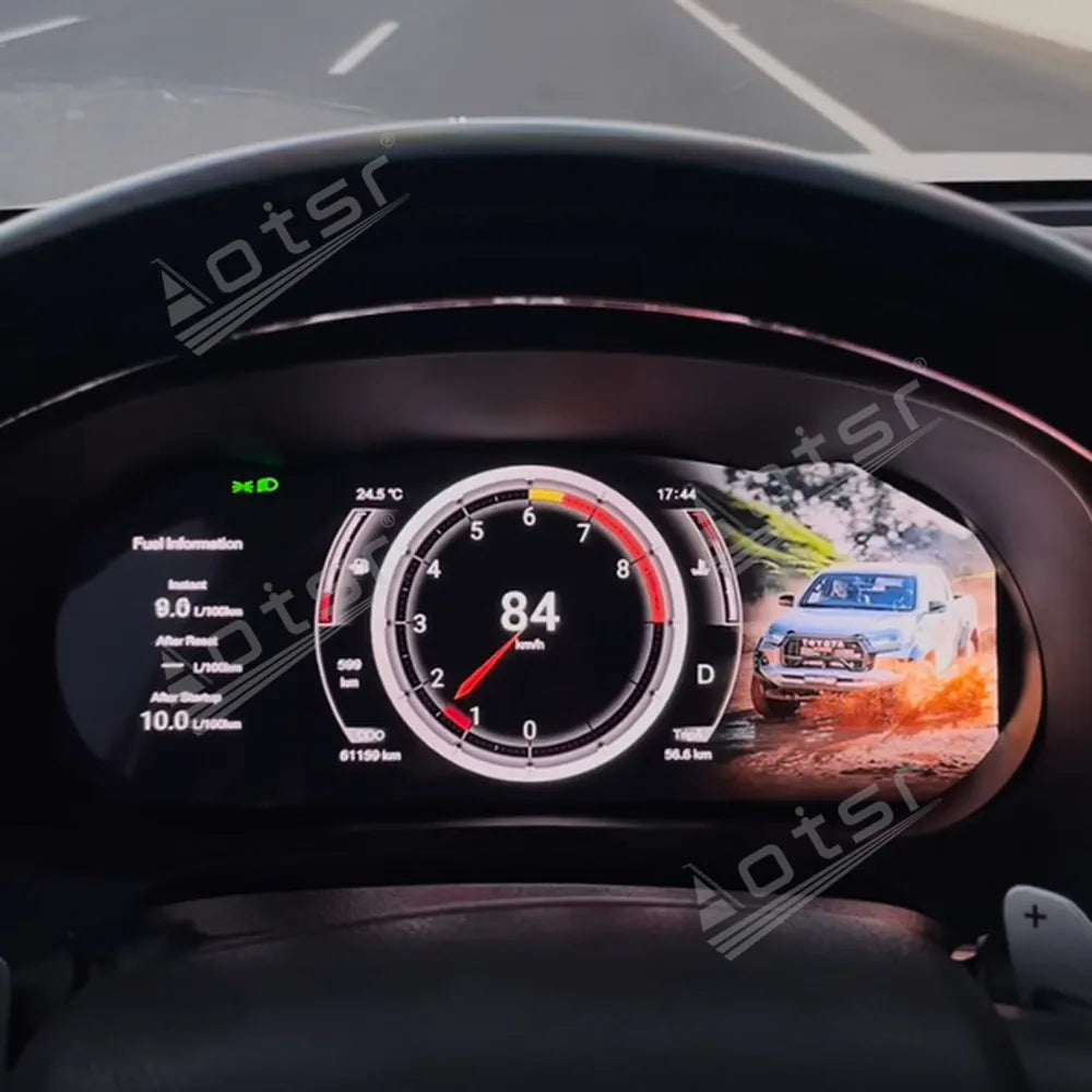 12.3 Inch Car LCD Digital Cluster For Toyota Hilux 2016-2024 Dashboard Virtual Cockpit Instrument Auto Speed Meter Ai Screen
