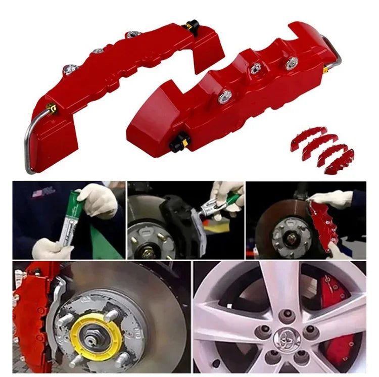 Racing Brake Caliper Covers 1 Pair of Universal Front And Rear Brake Caliper Covers Suitable For All Wheels Car Accessories